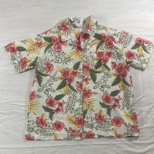 Bobbie Brooks Red and Yellow Floral Casual Shirt